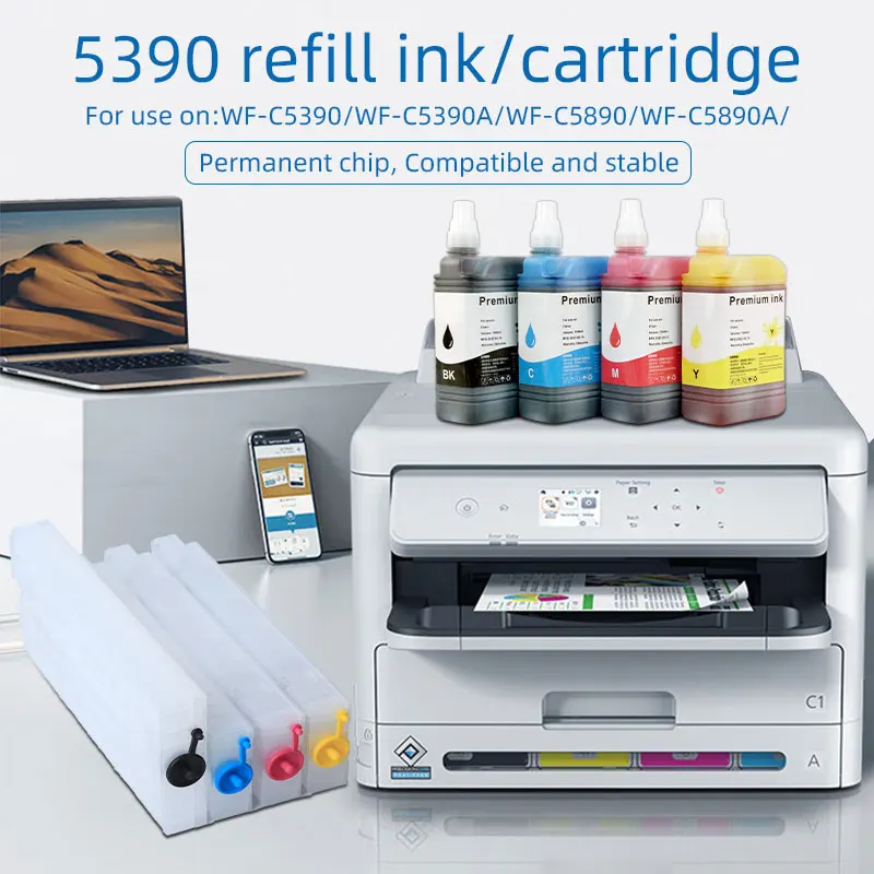 Factory price refill dye ink use for epson workforce pro WF C5890 WF C5890A C5390 C5390A premium printer ink