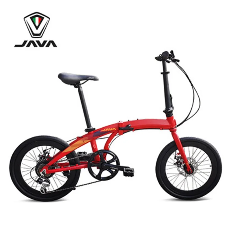 JAVA ZELO folding bike 20 inch 7 speed factory in stock double disc brake aluminum alloy mini city folding bicycle