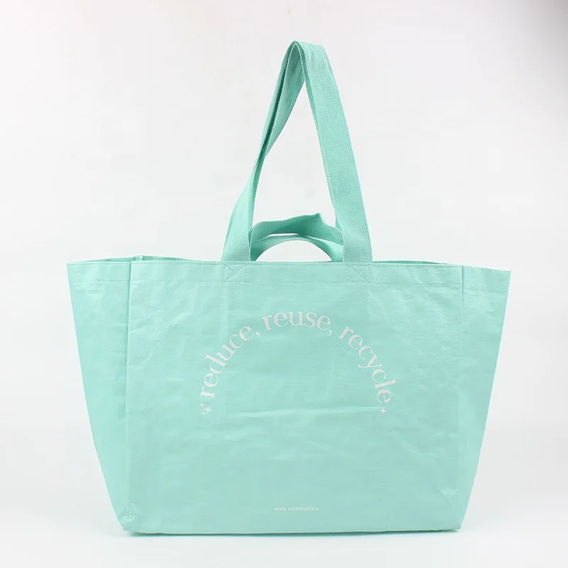 Цветная печать полипропиленовая тканая сумка для шоппинга, размеры на заказ, ламинированная полипропиленовая тканая сумка с внутренним карманом, двойные хлопчатобумажные лямки с ручками