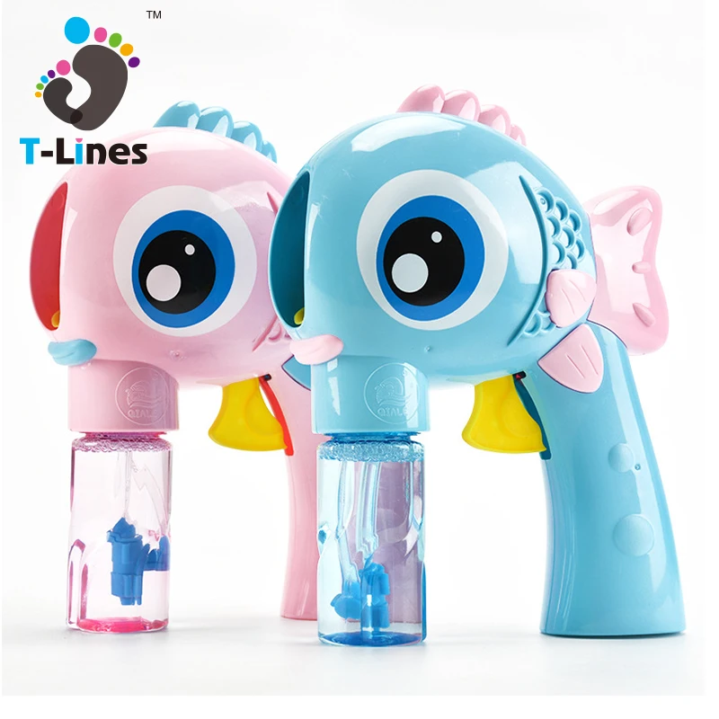 Outdoor toy inertial handheld cartoon big eye fish bubble gun