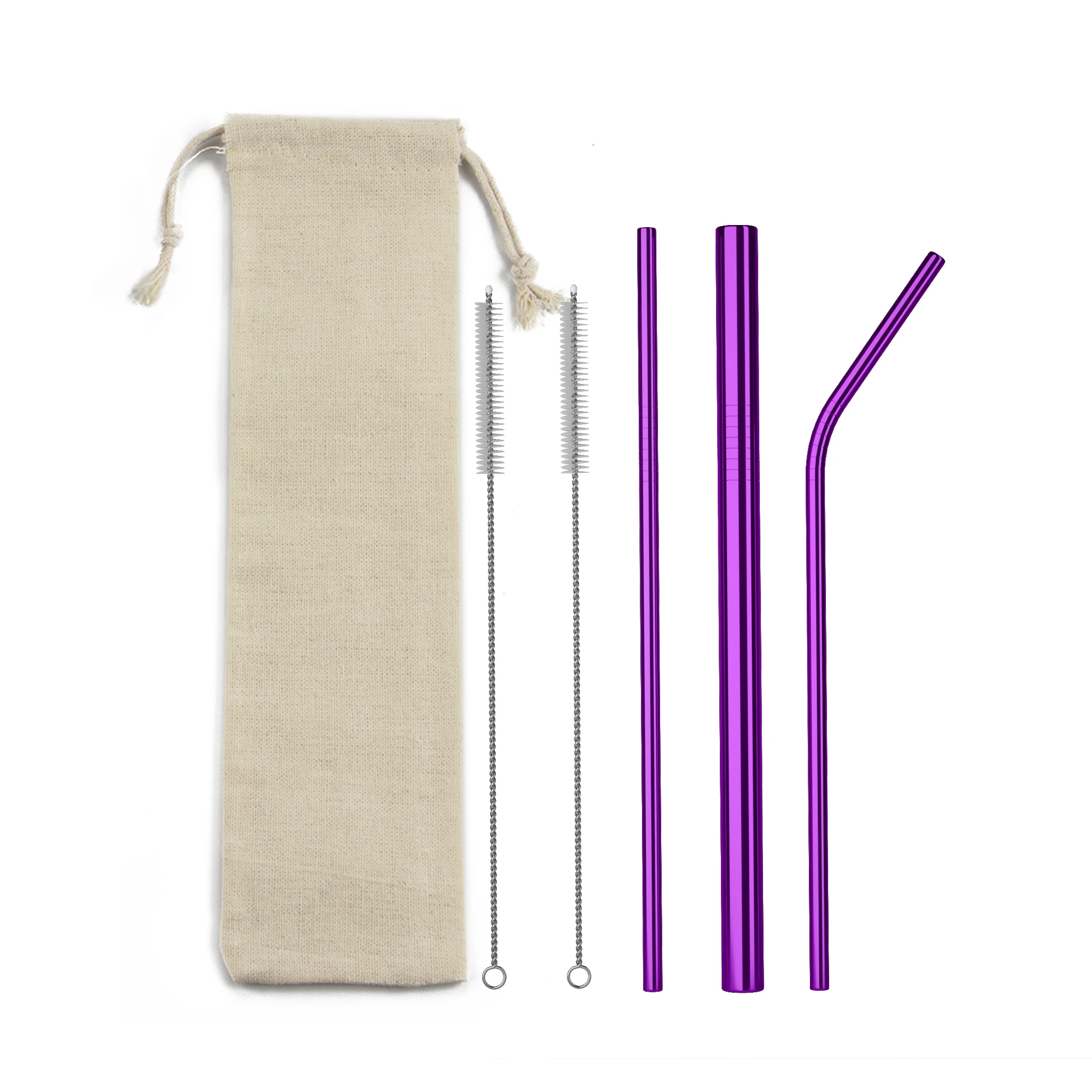 
High quality Stainless Steel Straws Metal Straw logo welcome colorful straw set 
