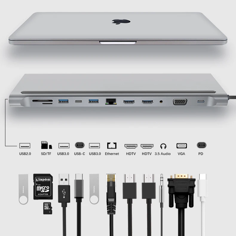 Dual 5 6 7 8 9 10 12 13 In 1 Usb-C 4Port 3.0 5Gbps 4 7 Ports 8-In-1 Tablet Stand Holder Type-C Type Usb C To 5In1 7In1 10In1 Hub