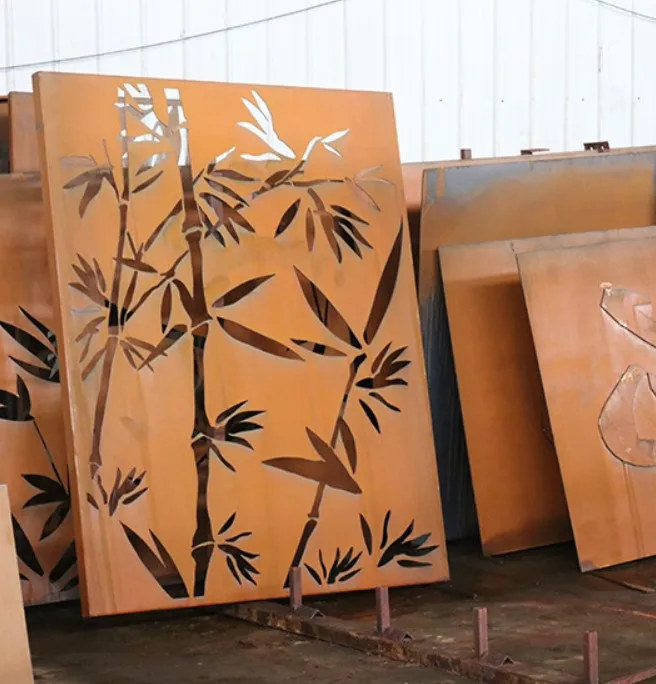 Garden decorative metal fence laser cut corten steel fencing panels
