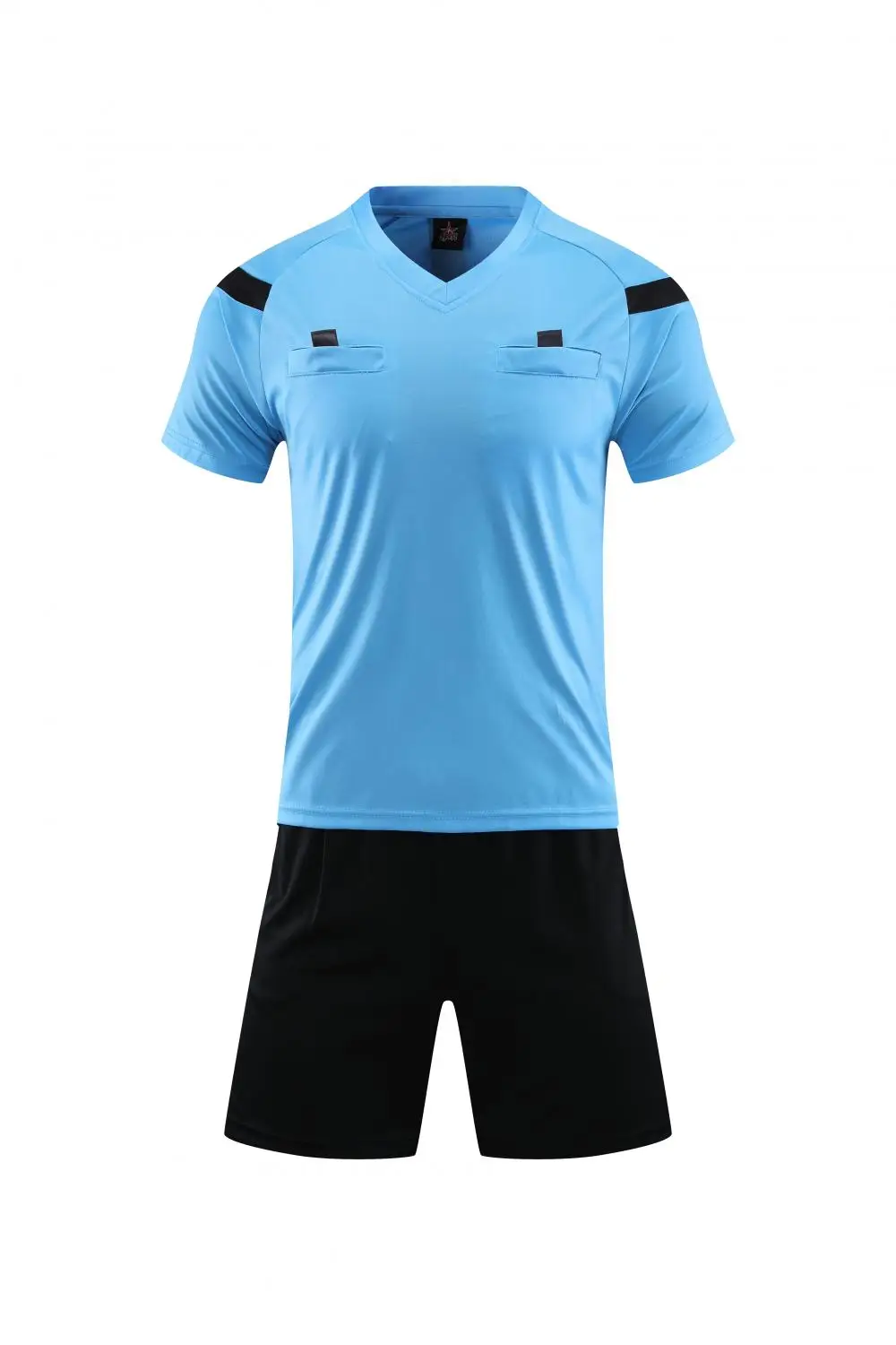 V-Neck Referee Umpire Shirt Jersey Mens and Womens Football Soccer Sports Costume Custom Logo Printed Christmas Sports Gear