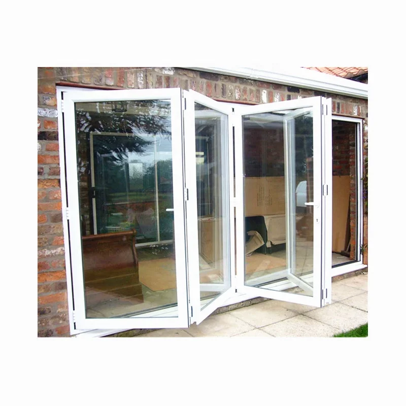 Modern Glass Exterior Price of Sliding Bi Folding Doors Wooden Crate DY 6 Panel Aluminum Entry Doors Single Glass/ Double Glass