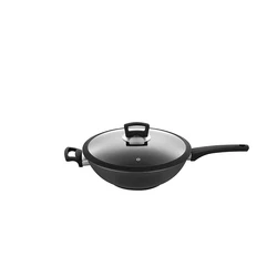 Axa, высокое качество, цвета: черный, Фика сковорода с антипригарным китайские вки Сковорода-вок со стеклянной крышкой плита кастрюли для дома