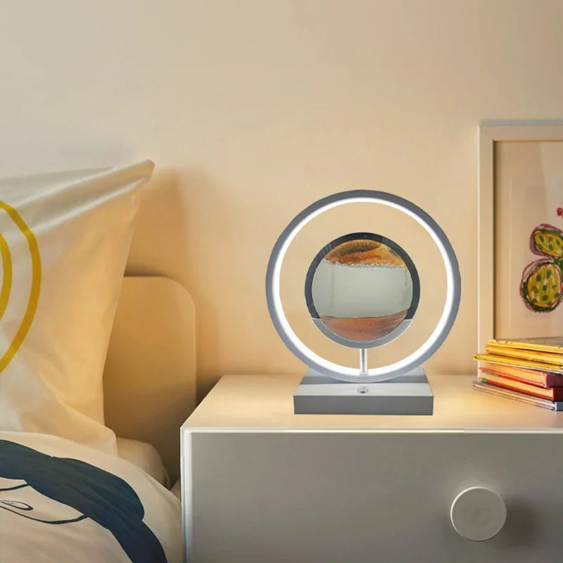 Dynamic Quick Sand Lamp Dimmable 3D Led Flowing Table Lamp Touch Control Rgb Quick Sand Lamp Dyn