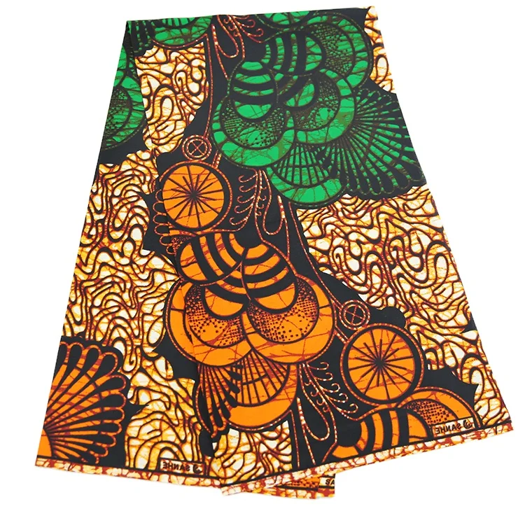 New supply Black Color Flower African Fabric Material Cotton Ankara Embroidery Wax Print Fabric African