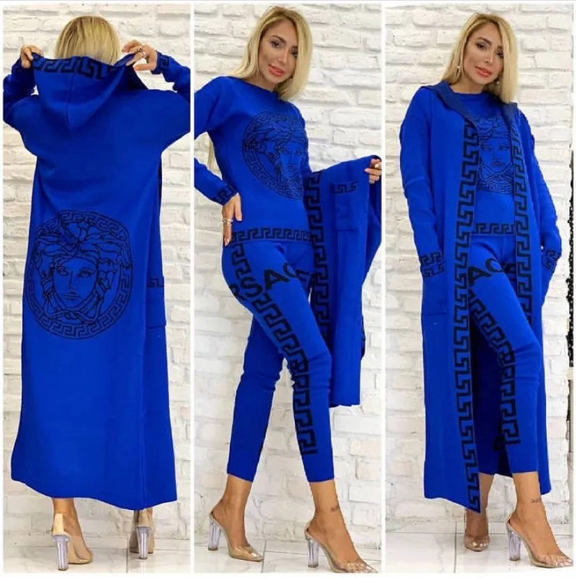 2021 Winter Track Suit for Women Fashion Solid Color Three Piece Set Ladies Suits Womens Suits