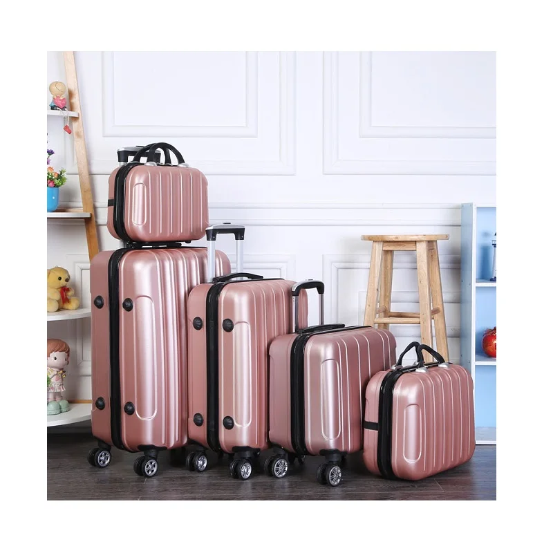 Vspink Logo Printing Luggage Sets 3 Piece Abs Hard Shell Suitcase Set Travel Trolley Luggage Bag