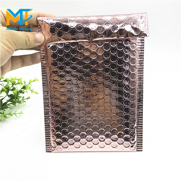 China suppliers cheap Rose gold Bubble envelope bag Outer aluminum foil luxury bubble bag
