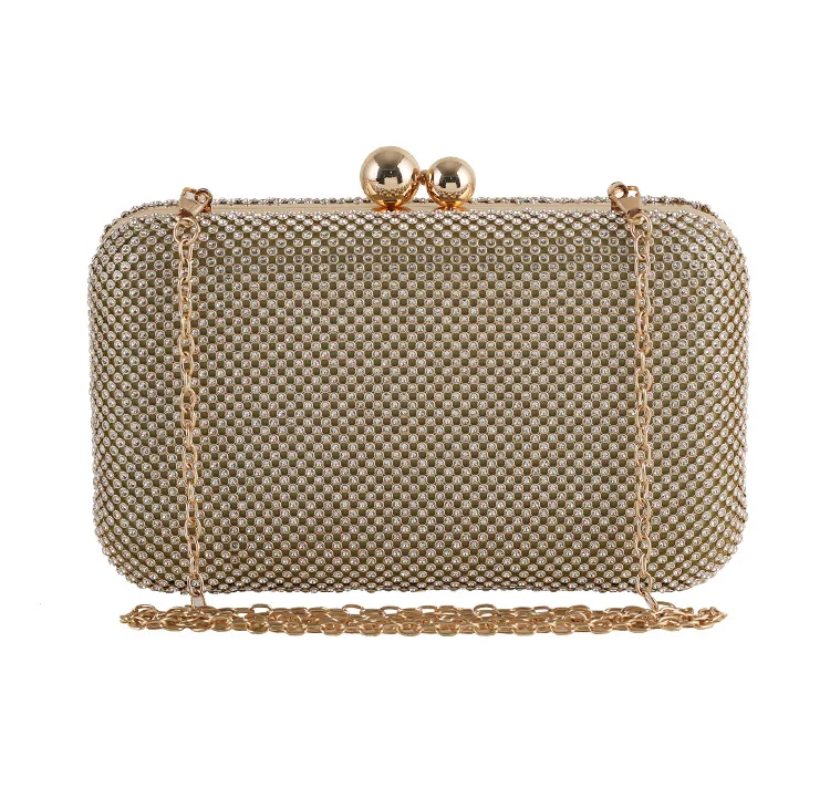 Women Rhinestone Metal One Shoulder Chain Clutch Bag Diamond   Fashion Handbag Crystal Ladies Wallet