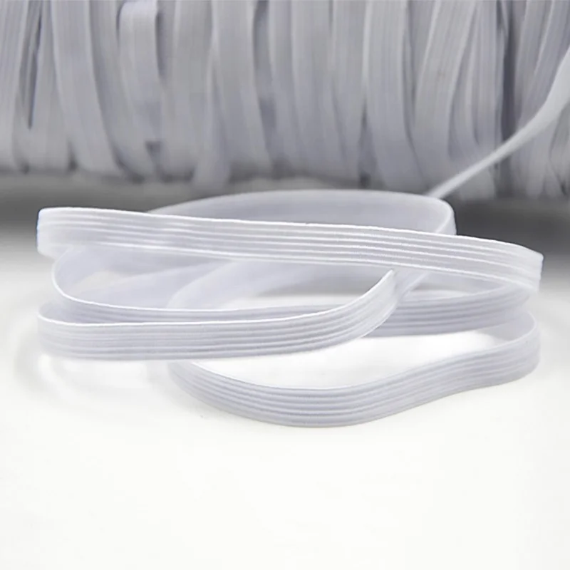 
In stock factory band elastic wholesale 6mm elastic band/custom White color elastic ribbon earloop wristband 