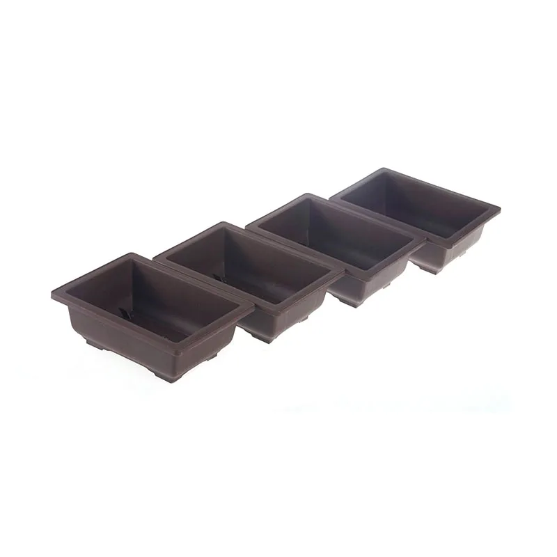 Garden tool dark brown plastic mini pots planters bonsai tree pot different size flower pot and tray for plant