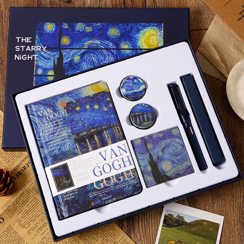 Hot Selling Stationery Oil painting   Creative Van Gogh Art School Student Gift Notepad gift box New product ideas 2023
