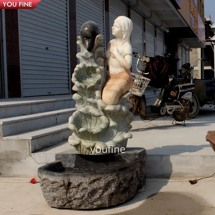 Outdoor Garden Life Size Beauty Lady Statue Marble Wall Water Fountain