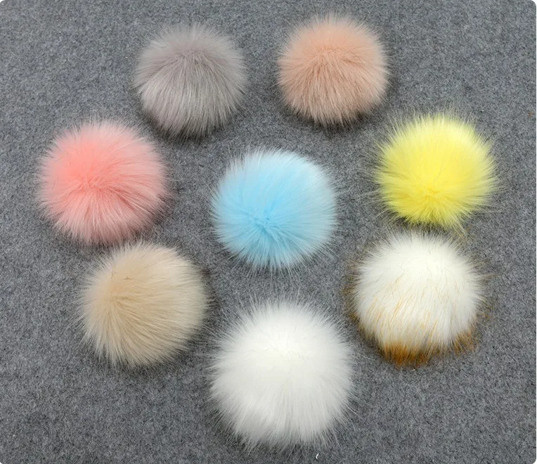 Faux Fox Raccoon Fur Pom Pom Balls 16cm DIY Craft PomPon for Hats Keychains Scarves Mitten Bags Accessories Hairball