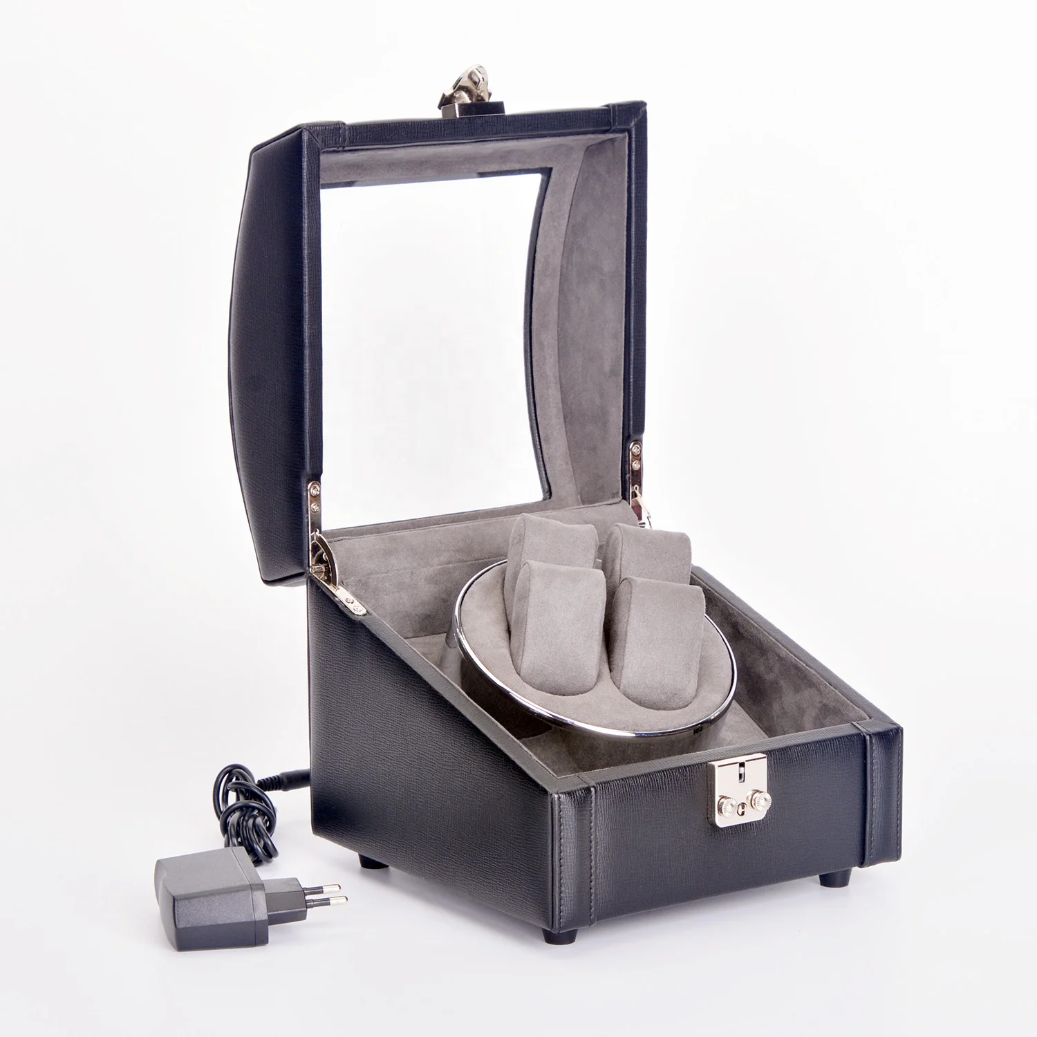 Handmade Leather Watch Winder Electronic Automatic Winder with Soft PU Material Box/Case Type