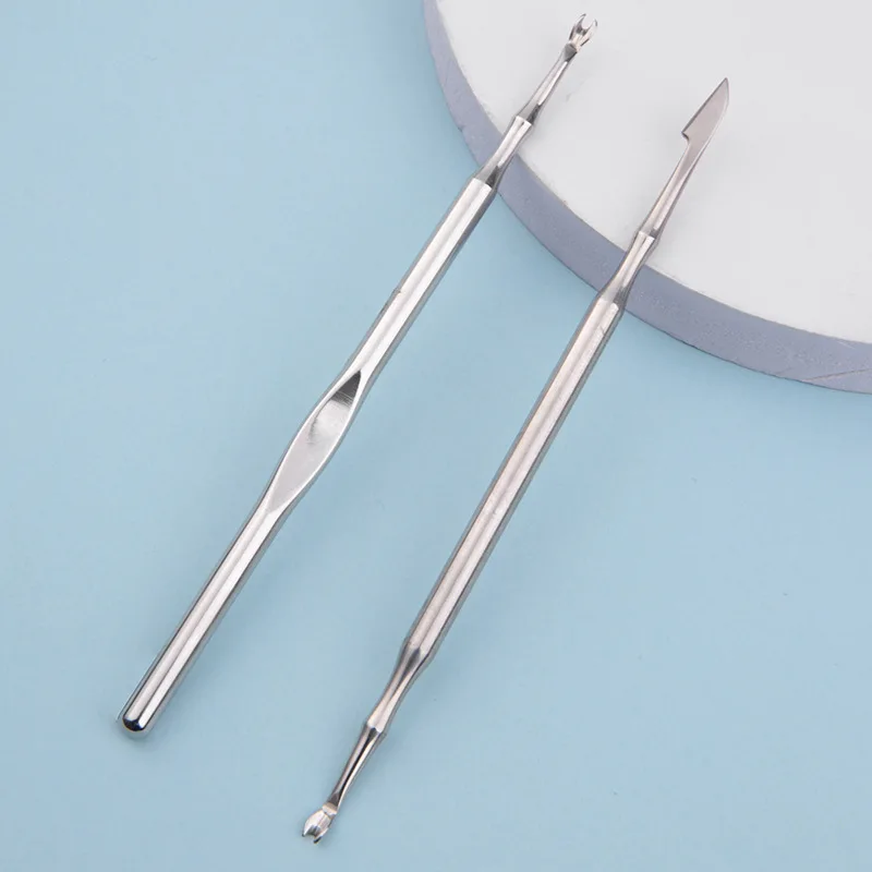 Best quality stainless steel cuticle nail pushers for remover gel polish dead skin