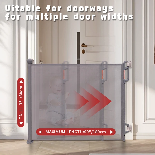 Baby Safety Gate Retractable Baby Gate Customized Retractable Stair Safety Baby Gate