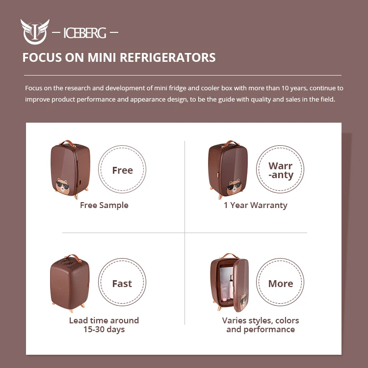 Custom 6 liter skin care refrigerator mini refrigerator glass door