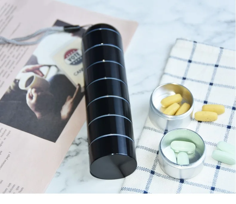Pill container plastic weekly medicine travel pill box pill box
