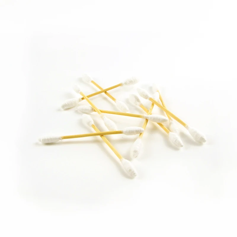 hot selling Long Organic Wooden Stick Thin Cotton Swabs Cleaning Ear Cotton Bud made in China