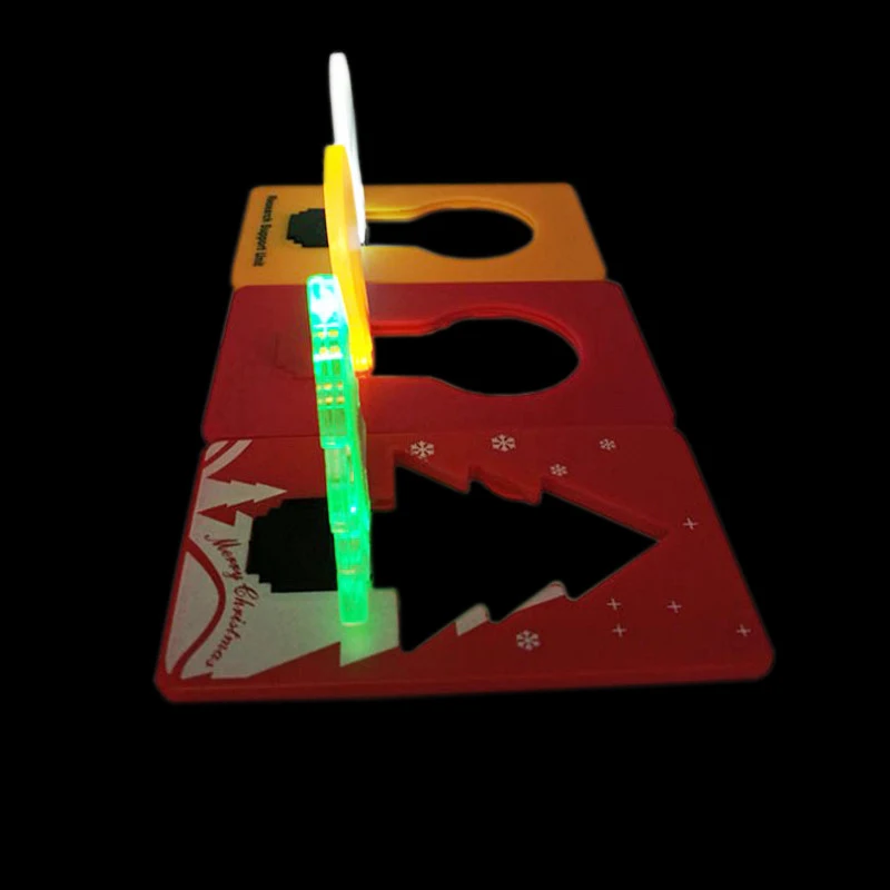 Mini Colorful Motif Lights Portable Pocket Card Light Promotional Gift Slim Plastic Glow Card Night Lamp Birthday Gift