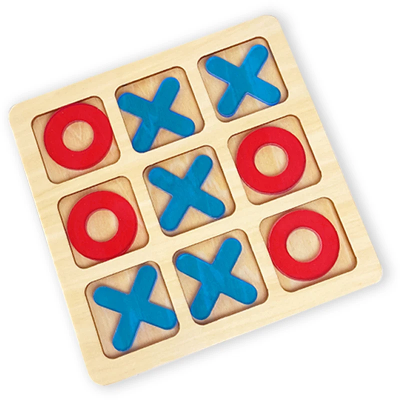 Factory Manufacture Kids Educational Interactive Xo Chess Tic Tac Toe Wooden Board Games funny Puzzle Crystal  Chess Set