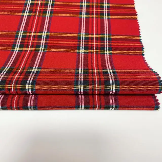 Sunplustex manufacturers woven viscose/polyester yarn dyed scottish plaid bengaline stretch fabric for pants and leggings