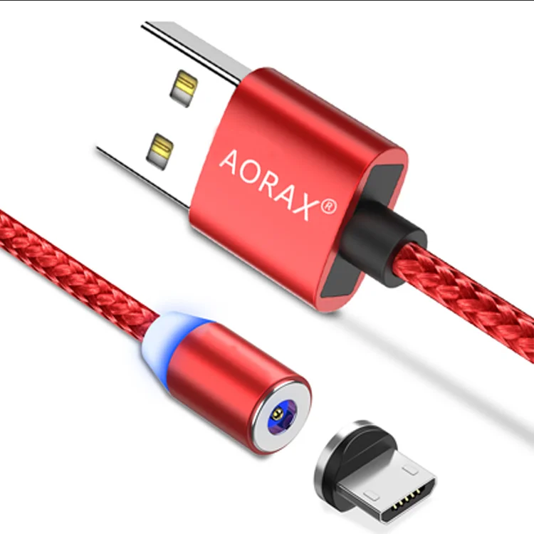 AORAX FREE shipping ready stocks micro usb type c 8 pin magnetic charging cable for iphone huawei samsung magnetic cable