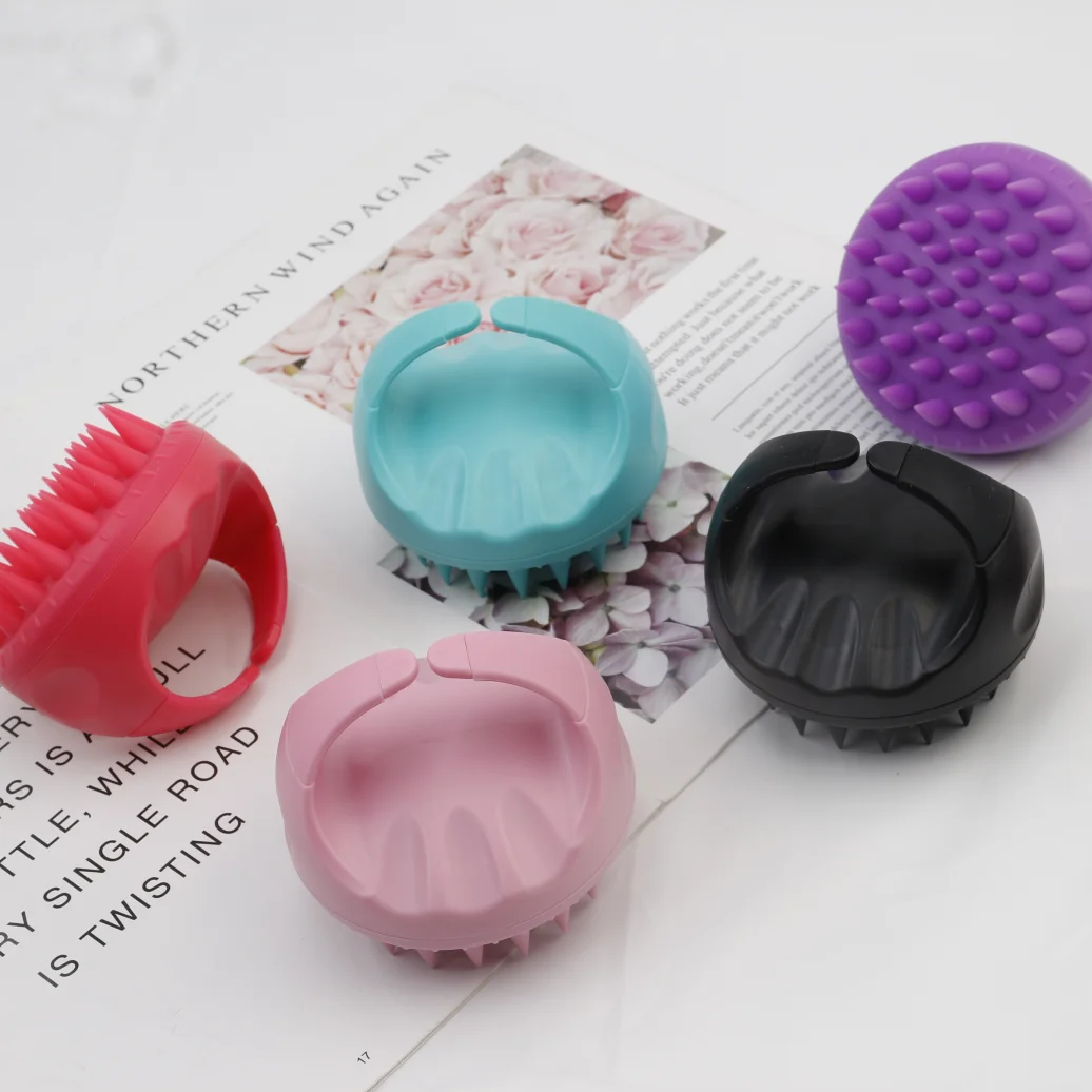 Wholesale Hot Selling Anti-skid ABS Handle Silicone Shampoo Hairbrush Dry And Wet Scalp Massage Plastic Bath Hair Brush For Head