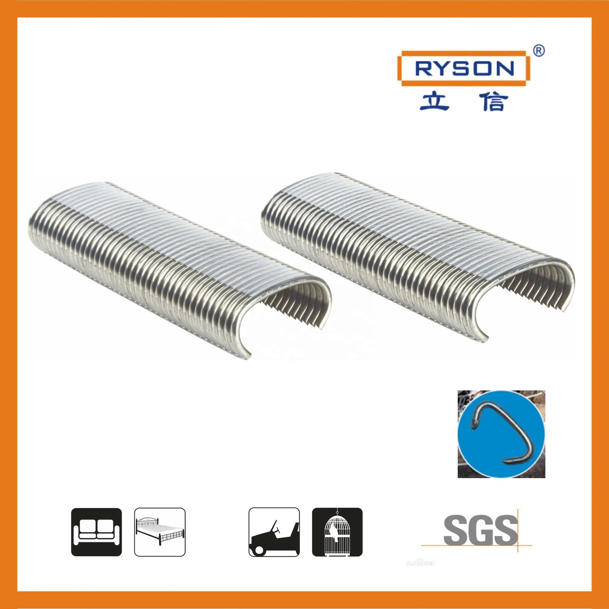 High Tensile Strength C45 11 Gauge Galvanized Steel C-Rings Hog Rings Staples Wire Mesh Fencing Staples