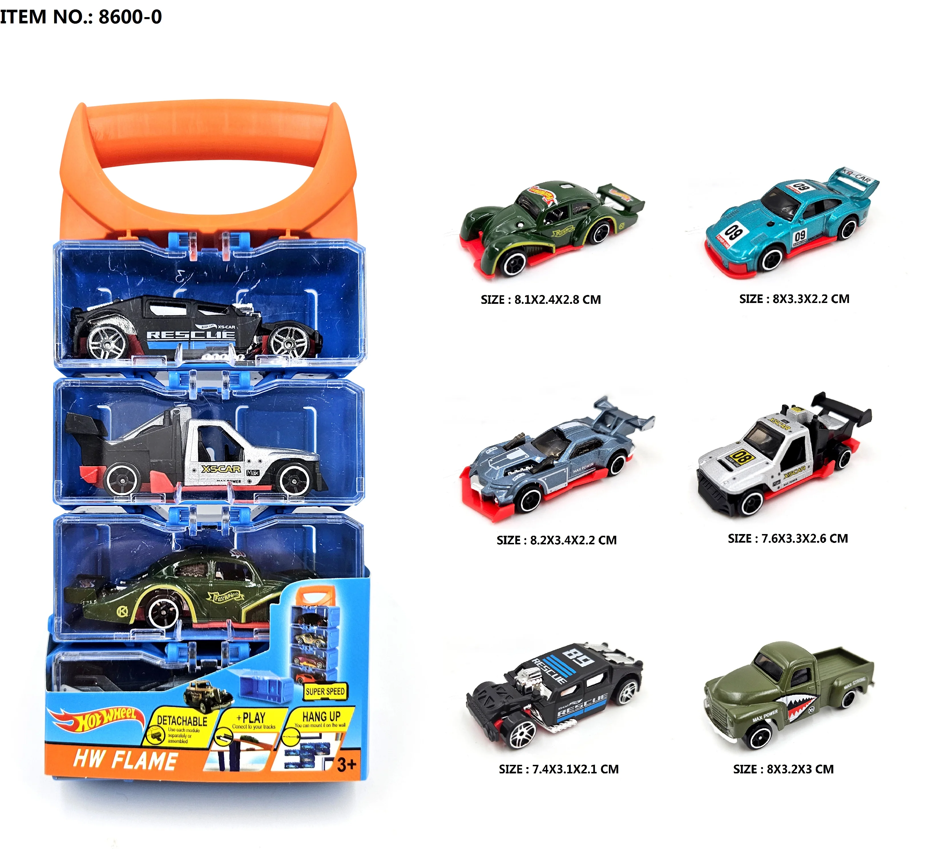 Wholesale 1:64 Scale 4-Piece Set of Premium Alloy Metal DIY Portable Box Model Cars Pull-Back Action Toy Vehicles for Kids 3+