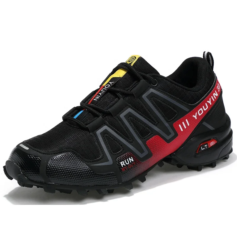 High quality outdoor sneaker rubber rock climbing shoes  men no slip hiking shoes