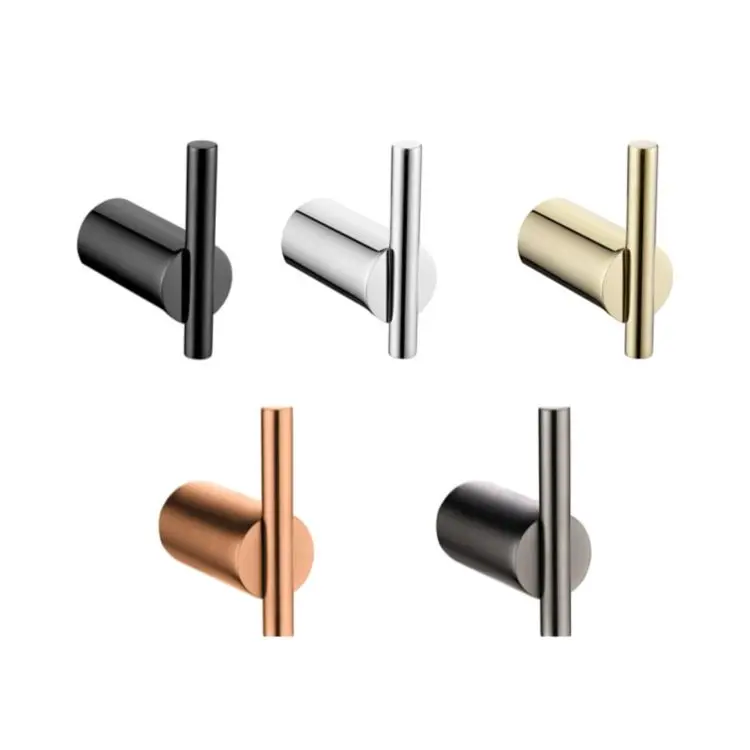 Wholesale 24809 Shower Room Kitchen Brass Customized Shaped Towel Hook Hanging Double Robe Hooks Wall Mount Metal Bathroom Hooks