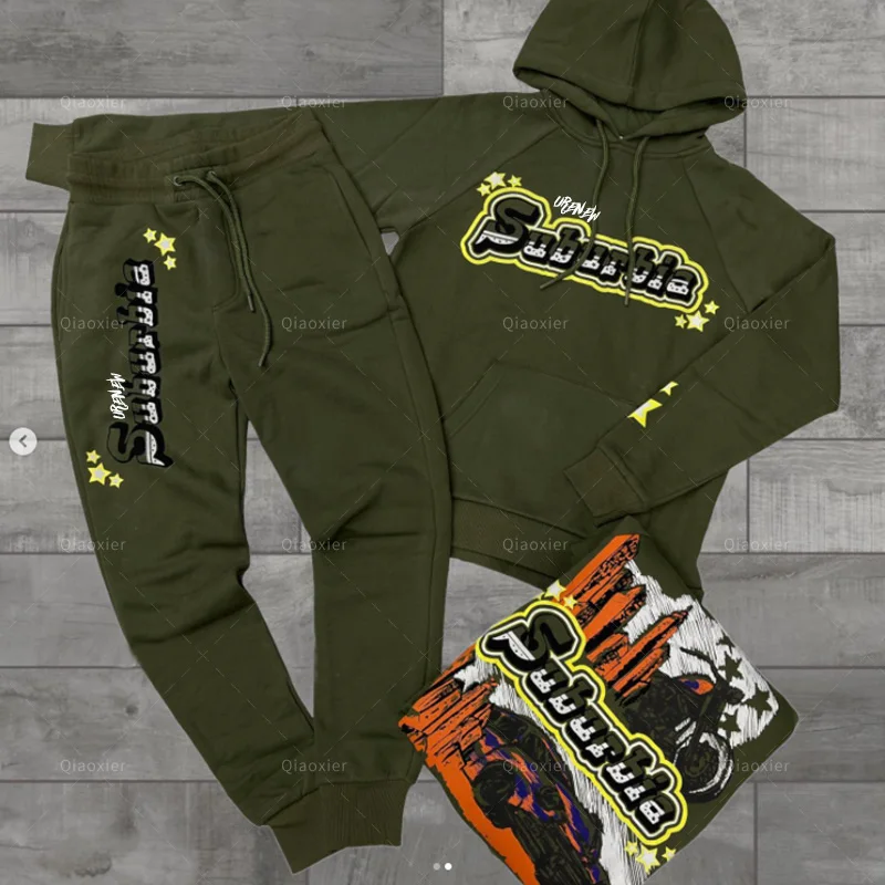 Custom Logo Solid Color Men Sweatsuit Sets Wholesale Jogging Suits high quality streetwear Tracksuits For Men