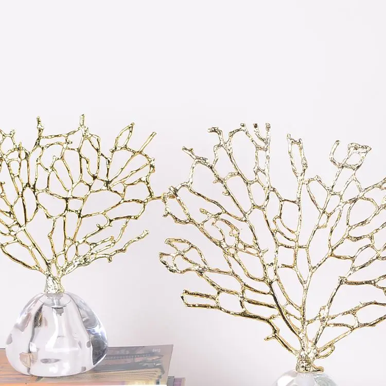2021 New INTERIOR HOME DECORATIONS ITEMS TABLE OBJECTS HOME ACCENTS HANDCRAFT METAL CORAL SCULPTURE  OTHER HOME DECOR