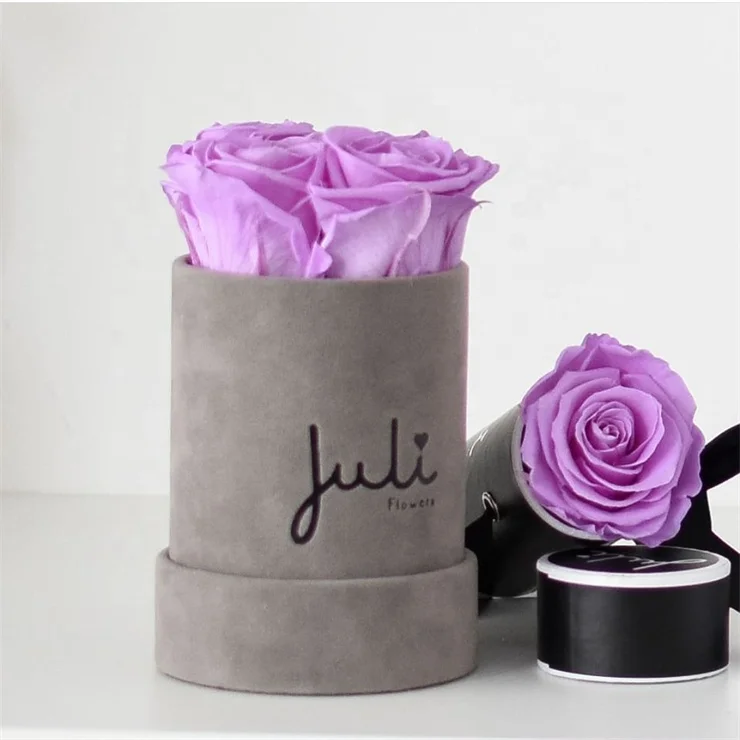 Luxury wholesale round hat box velvet flower gift box