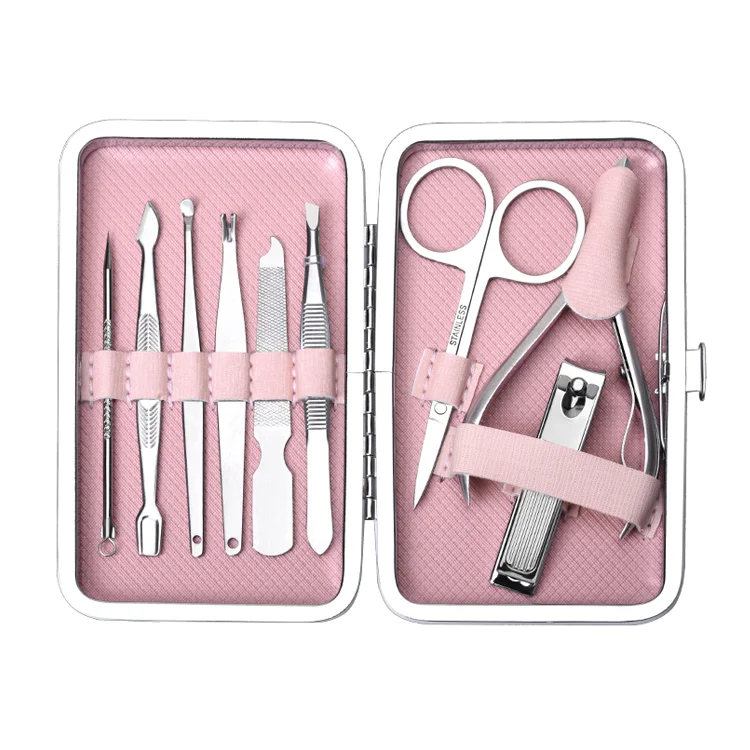 New picture package nail tips tools 9 pcs sets manicure&pedicure set
