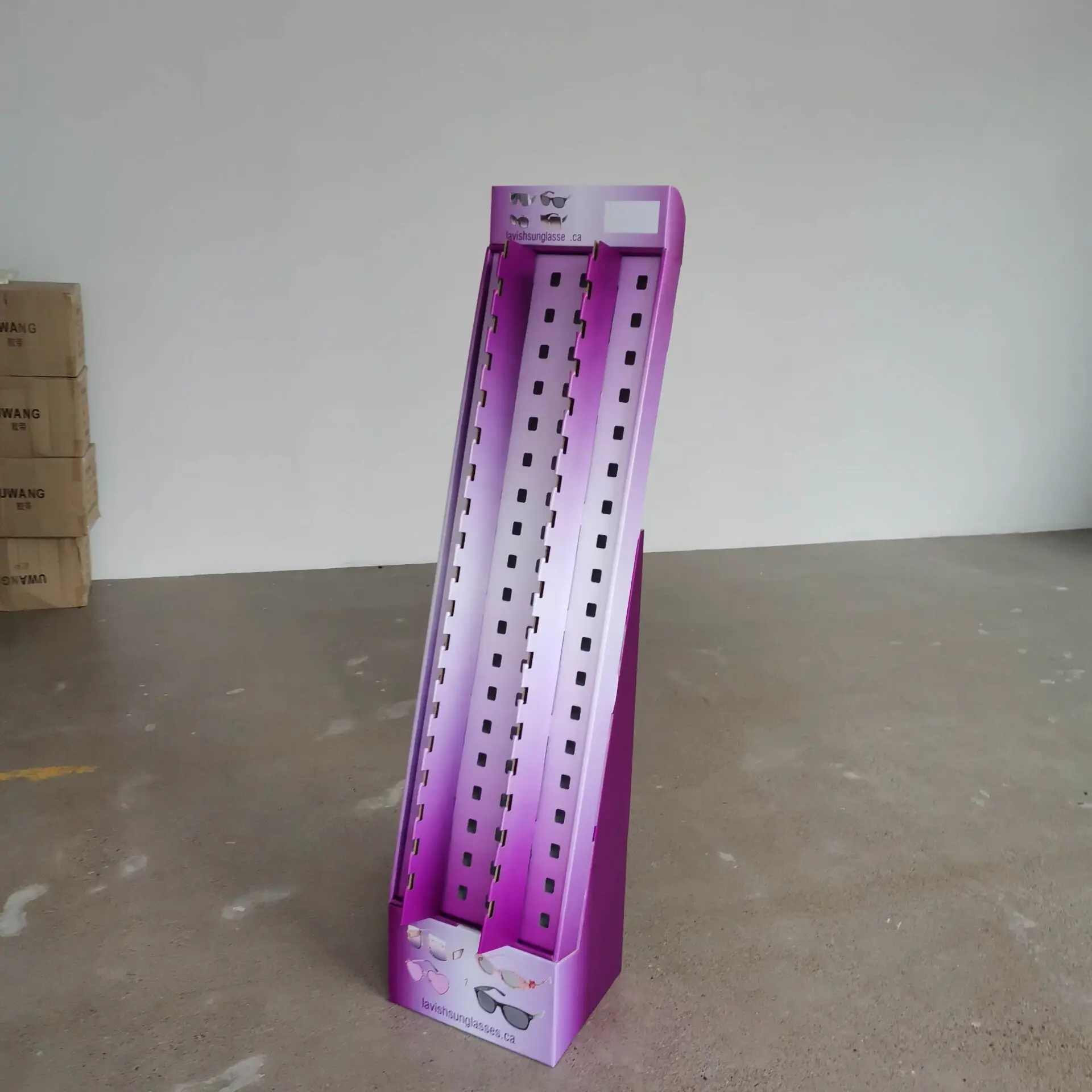 Retail Optical Shop Floor Rotating Paper Sunglasses Rack Display Shelf Stand Glasses Cardboard Display