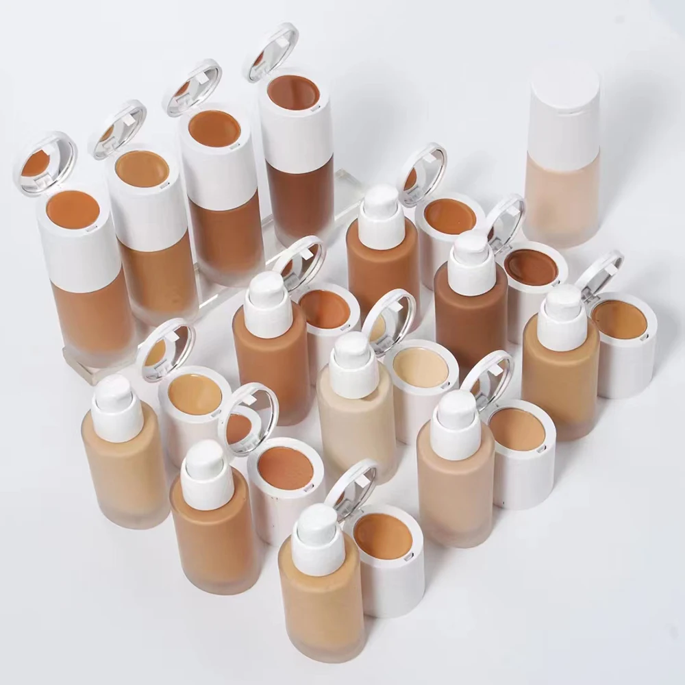 14 colors custom logo Vegan Make Up Foundation High Quality for Dark Skin Full Coverage Cream Foundation