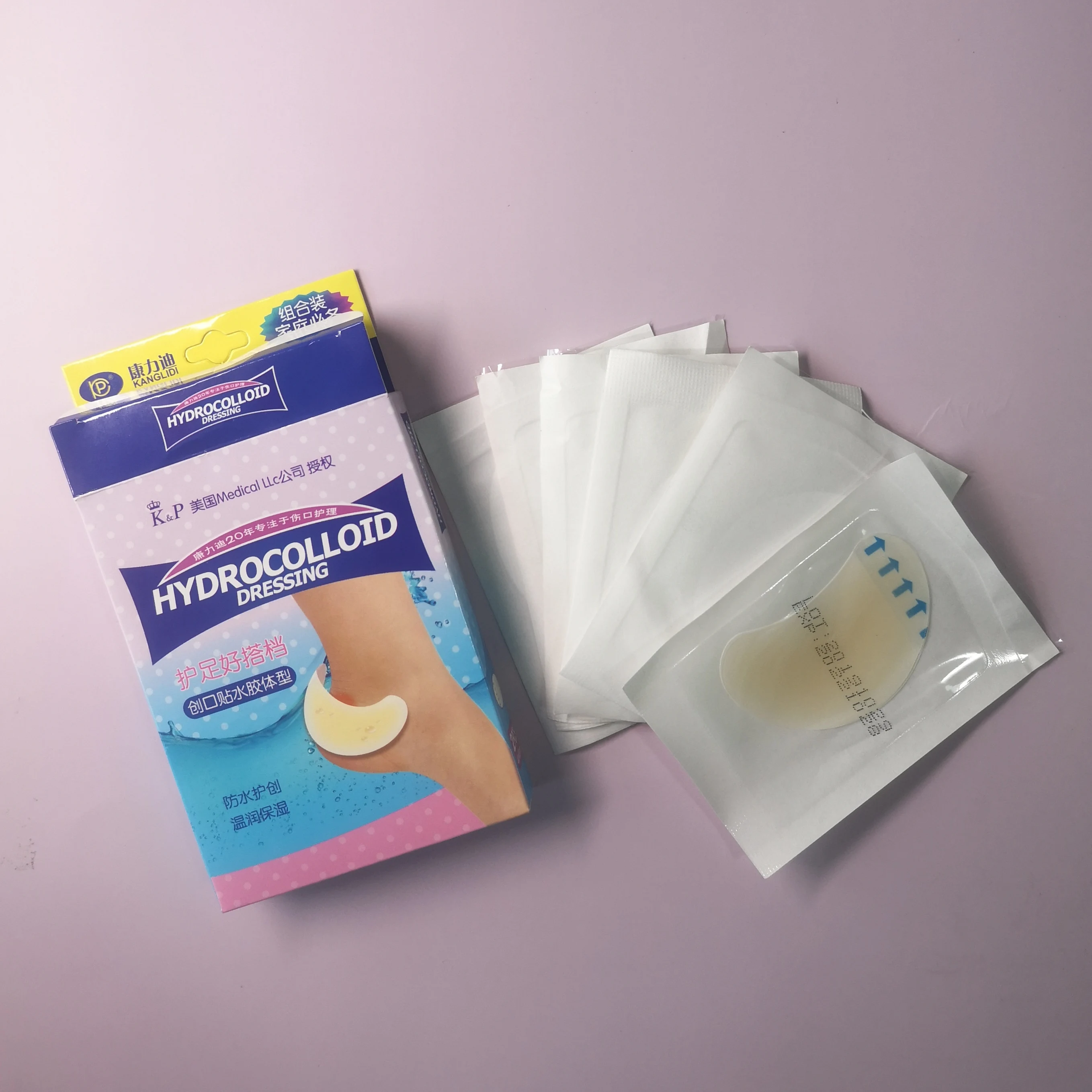 Manufacture supply hydrocolloid blister plaster high quality foot heel band aid soft and breathable hydrocolloid gel  bandage