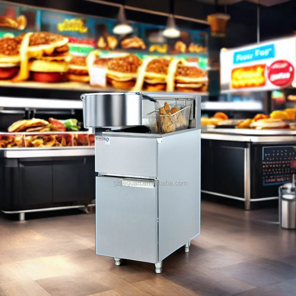 oil fryer New 3-Tubes Deep Fryer Commercial Gas Fryers for Chips Kitchen Equipment for Restaurants Food Shops Hotels