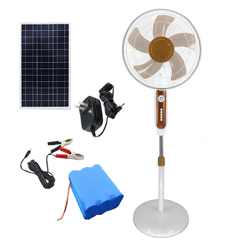 
Solar charging remotely controlled 18-inch desktop home large wind-powered outdoor battery floor fan student dormitory 