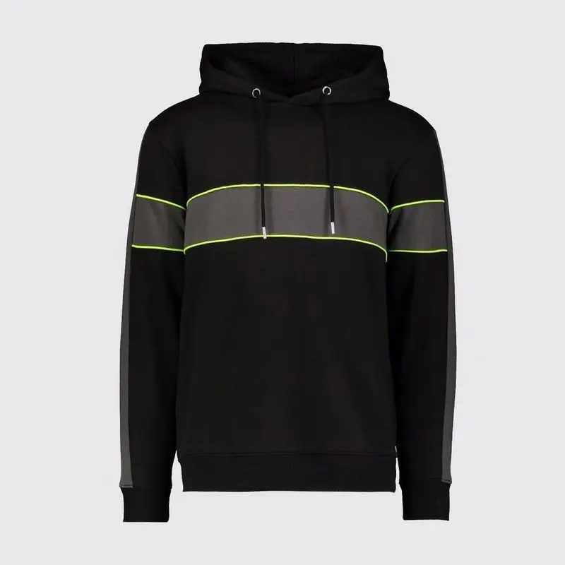 Fluorescent Stripe Stitching Space Jam Hoodie Loose Fit Graphic Velour Hoodie