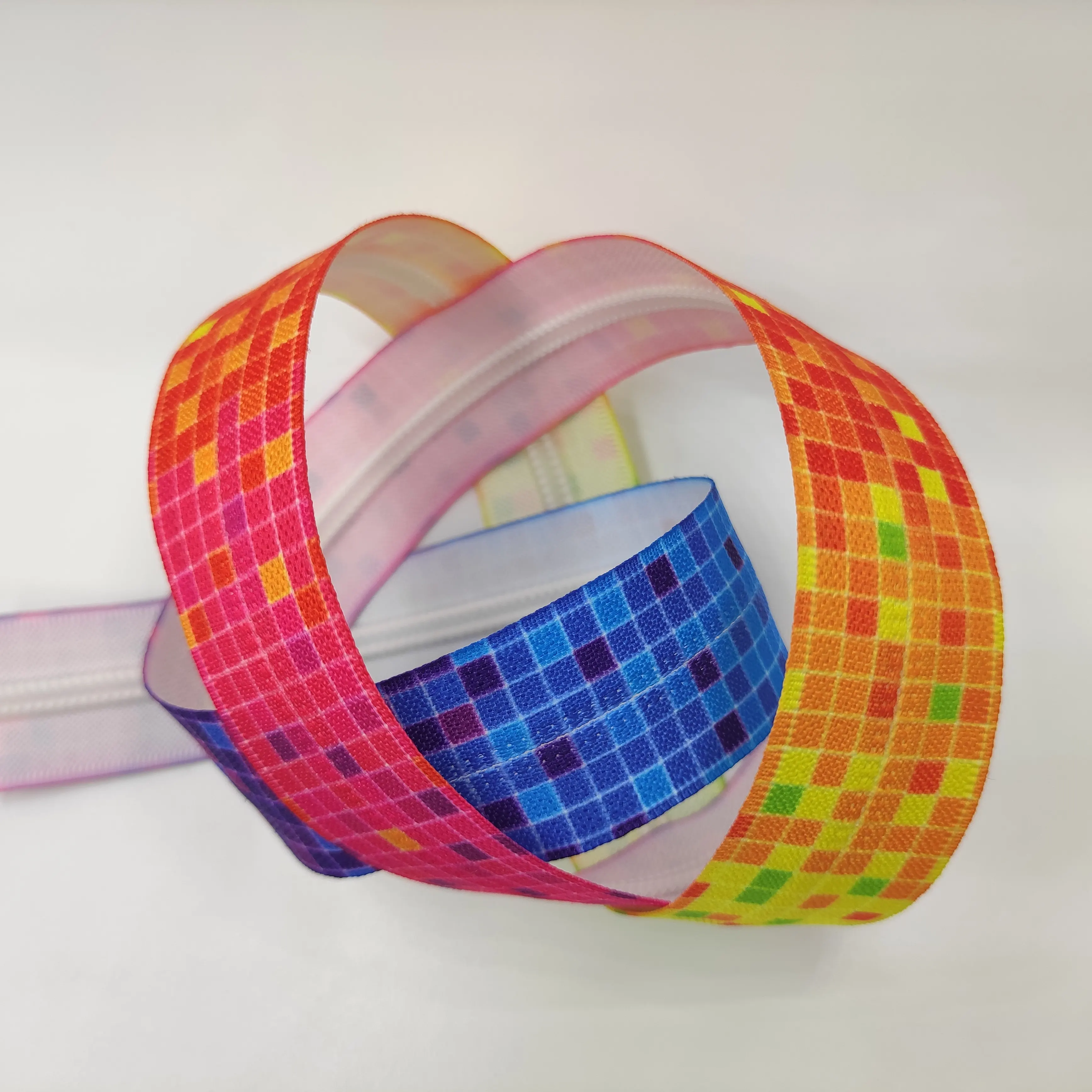 colorful zipper tape custom logo printed web band zipper