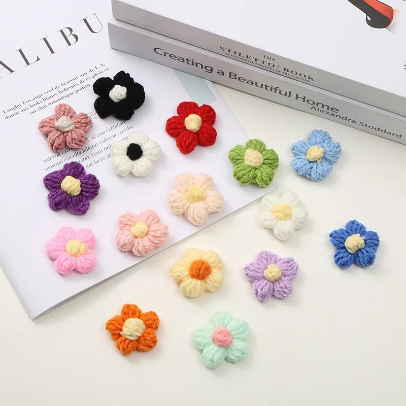 Handmade 3D Crochet Bubble Flowers in Multi-Color Cotton Yarn - Perfect for Crochet Patch and Flower Patch Embroidery Design