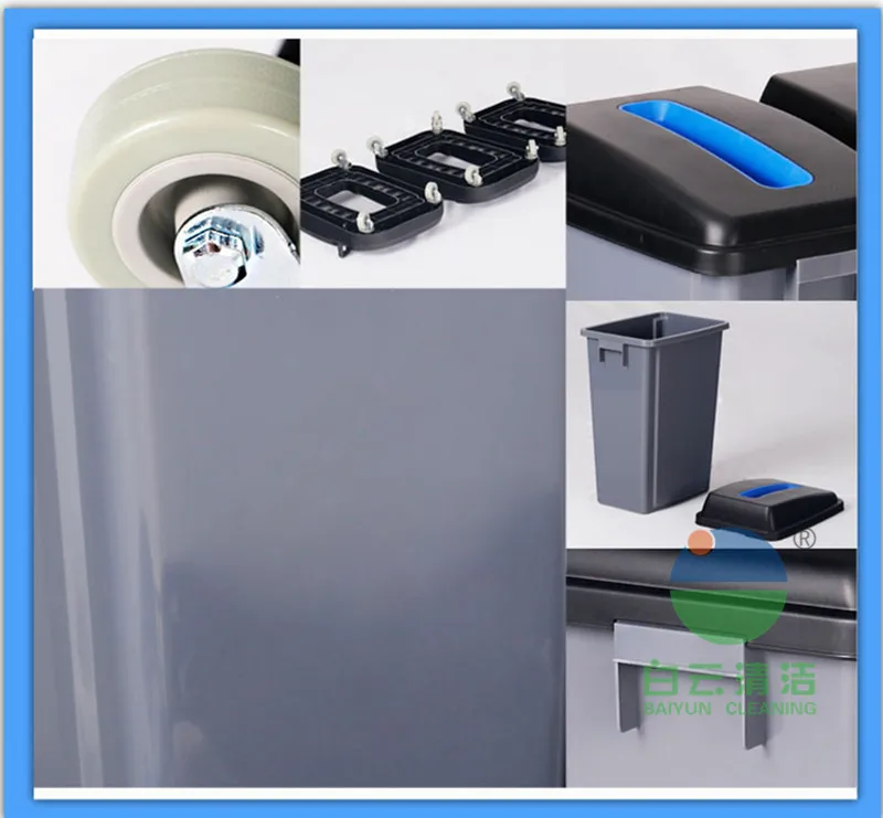 Wholesale AF07332B AF07332A AF07333B AF07333A  2*60L 3*60L Outdoor Waste Classification Bins for Cities Kitchen