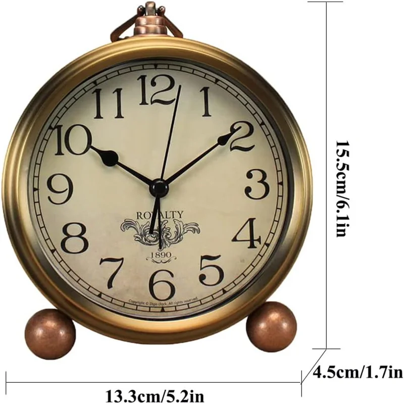 Vintage Suspension Super Silent Non-Top Analog Desk Clock